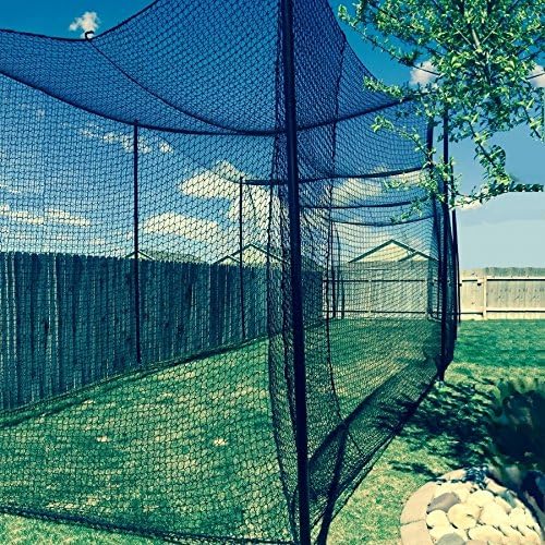 Gourock 12' High X 14' Wide X 70' Long Batting Cage Net, 36 Polypro Netting, Rope Bordered with Door