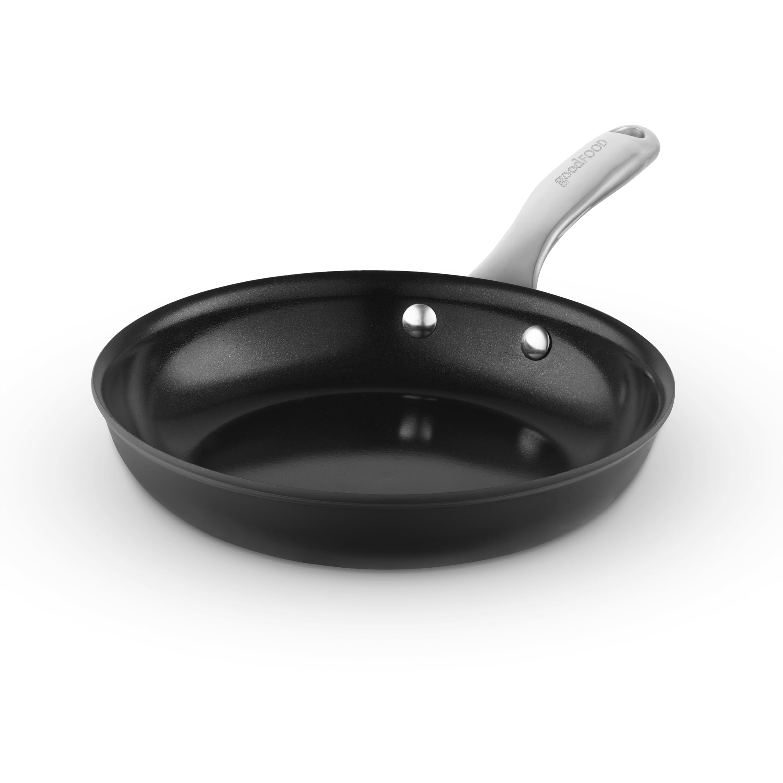 Good Food in Partnership with Tower Hard Anodised 28cm Frying Pan, 10x Stronger Superior Ceramic Non-Stick Coating, Induction Compatible, Grey