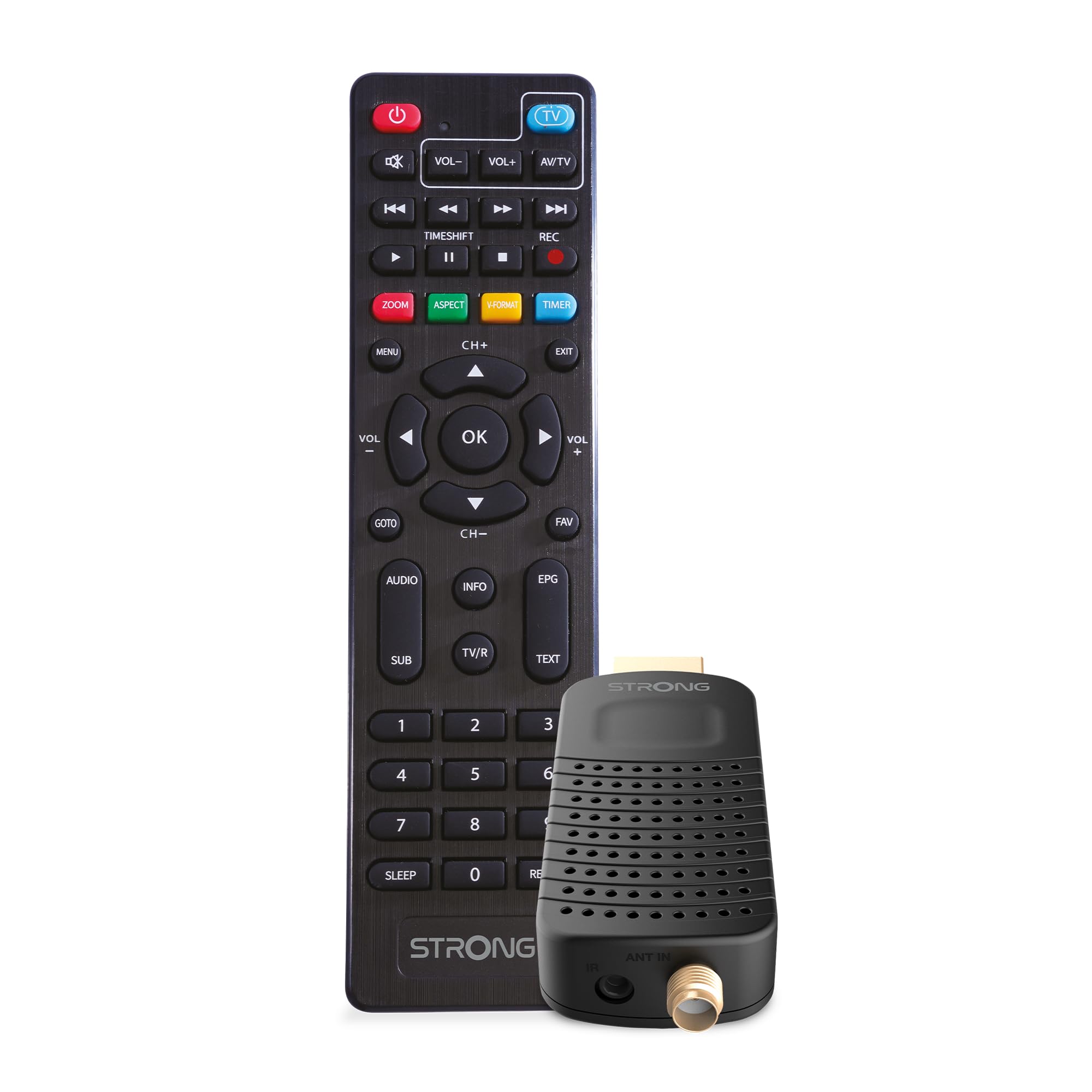 STRONG SRT84 Récepteur HDMI Décodeur DVB-T2 HEVC265 Dolby Audio Noir