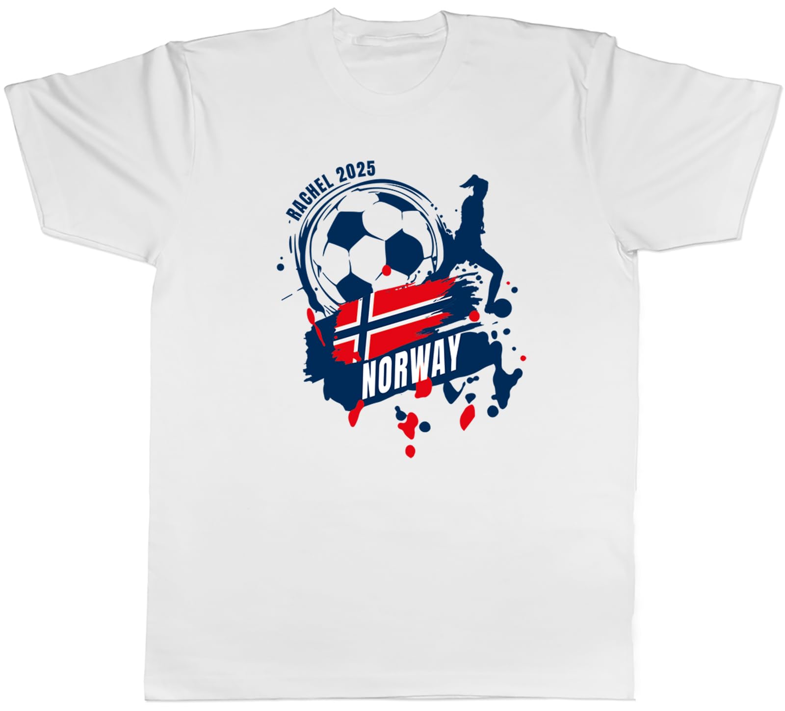 Shopagift Personalised Norway Football Supporter Fan 2025 Mens T-Shirt Tee White