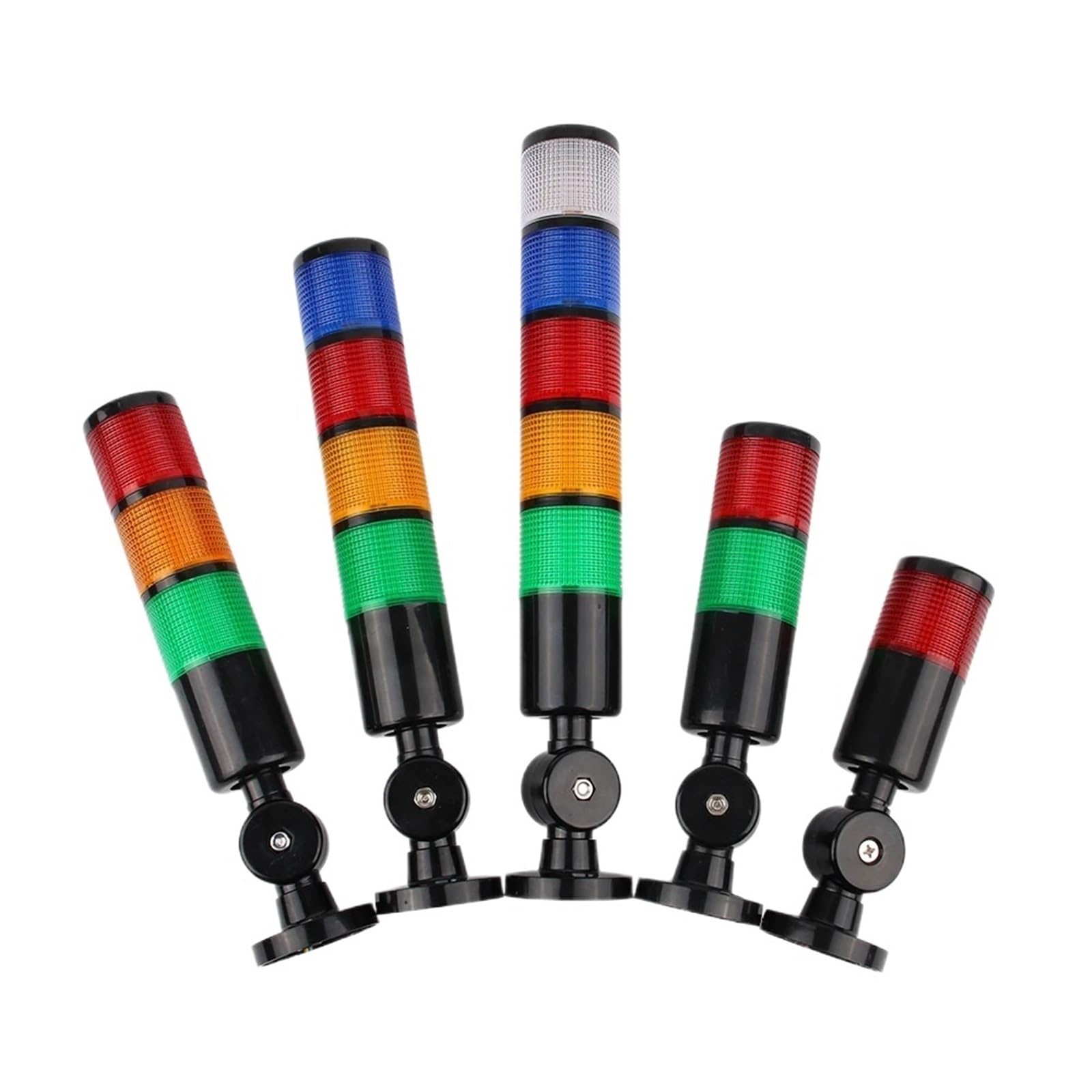 1 szt. H50 wielowarstwowa obrotowa przemysłowa lampa sygnalizacyjna LED wieża ostrzegawcza urządzenie alarmowe DC12V24V AC220V lampa ostrzegawcza (2 warstwy - z brzęczykiem, lampa błyskowa-DC