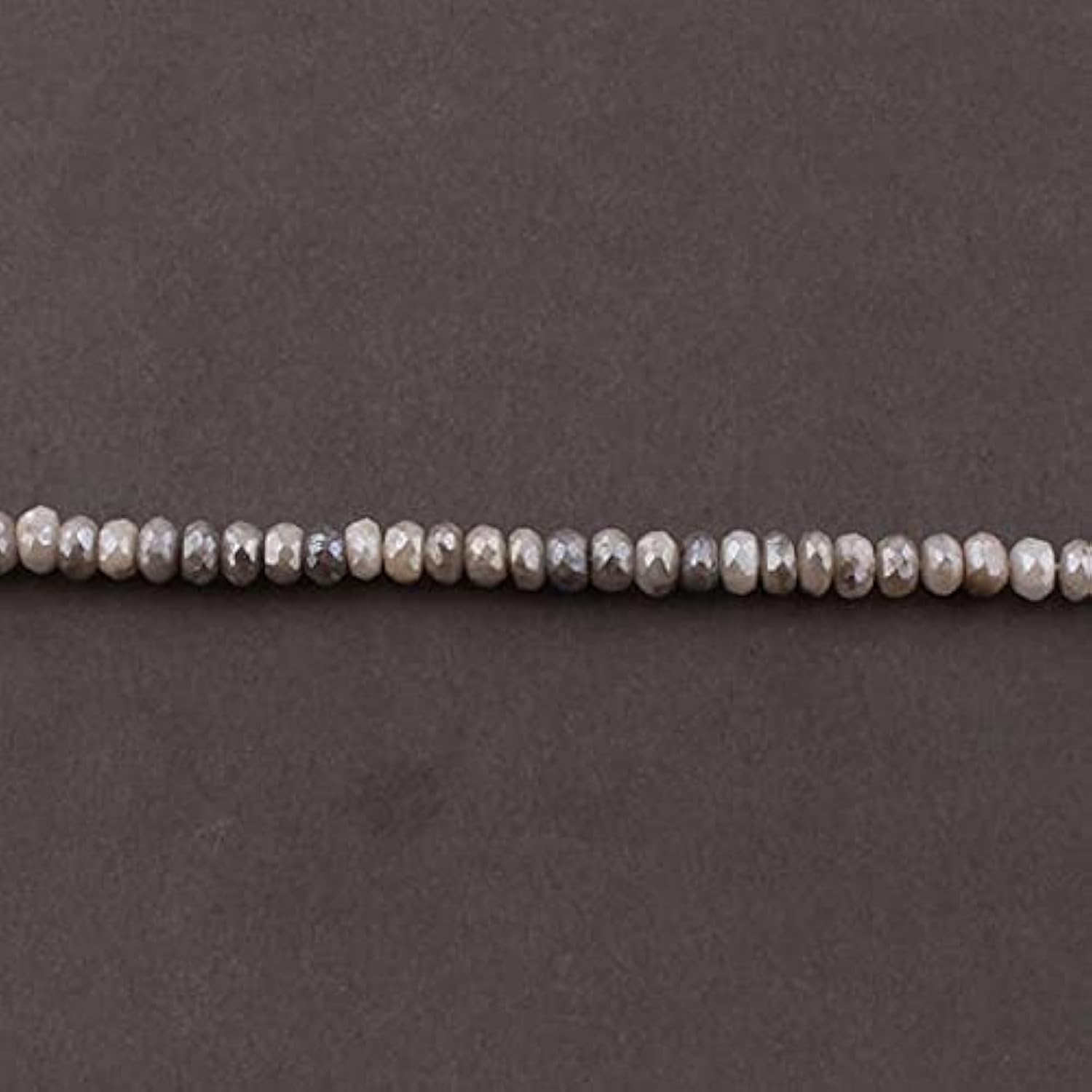 Chalcédoine grise facettée haut de gamme 6mm perles rondelles argentées SB1509