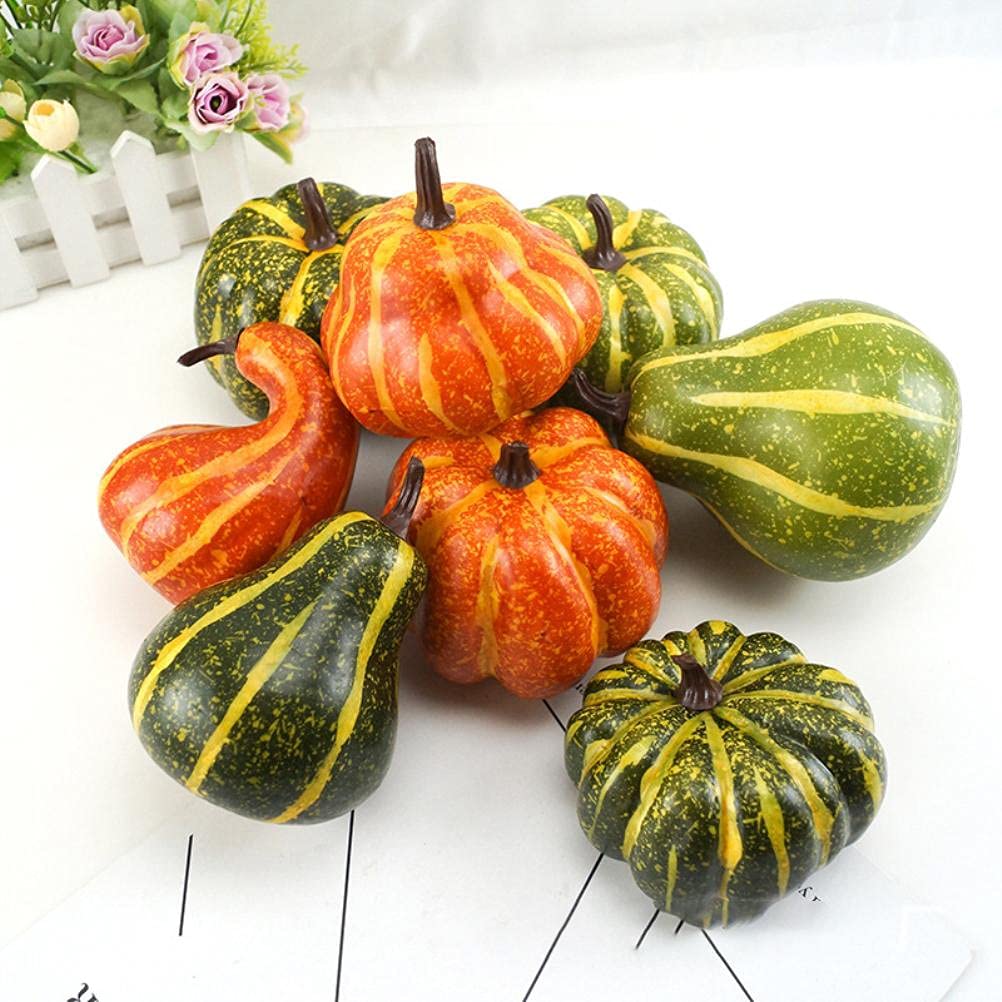 8PCS Calabazas de simulación de Halloween Modelos de Calabaza de Espuma Artificial para la decoración de Halloween Little Surprise