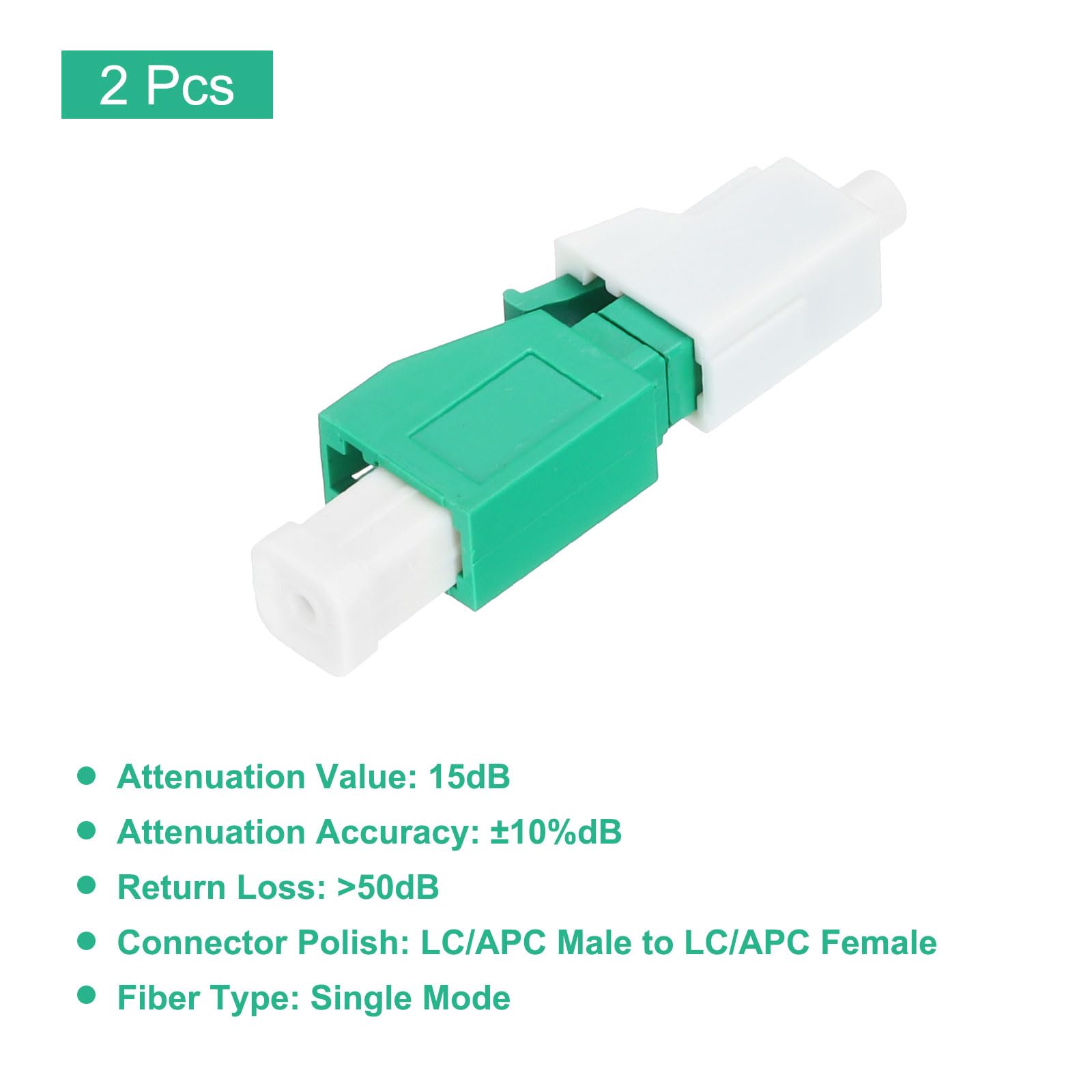 QUARKZMAN 15dB LC Fibre Attenuatore LC/APC SM Monomodale Fisso Fibre Ottico Attenuatore Maschio a Femmina per Fibre Ottico Trasmissione 2pz