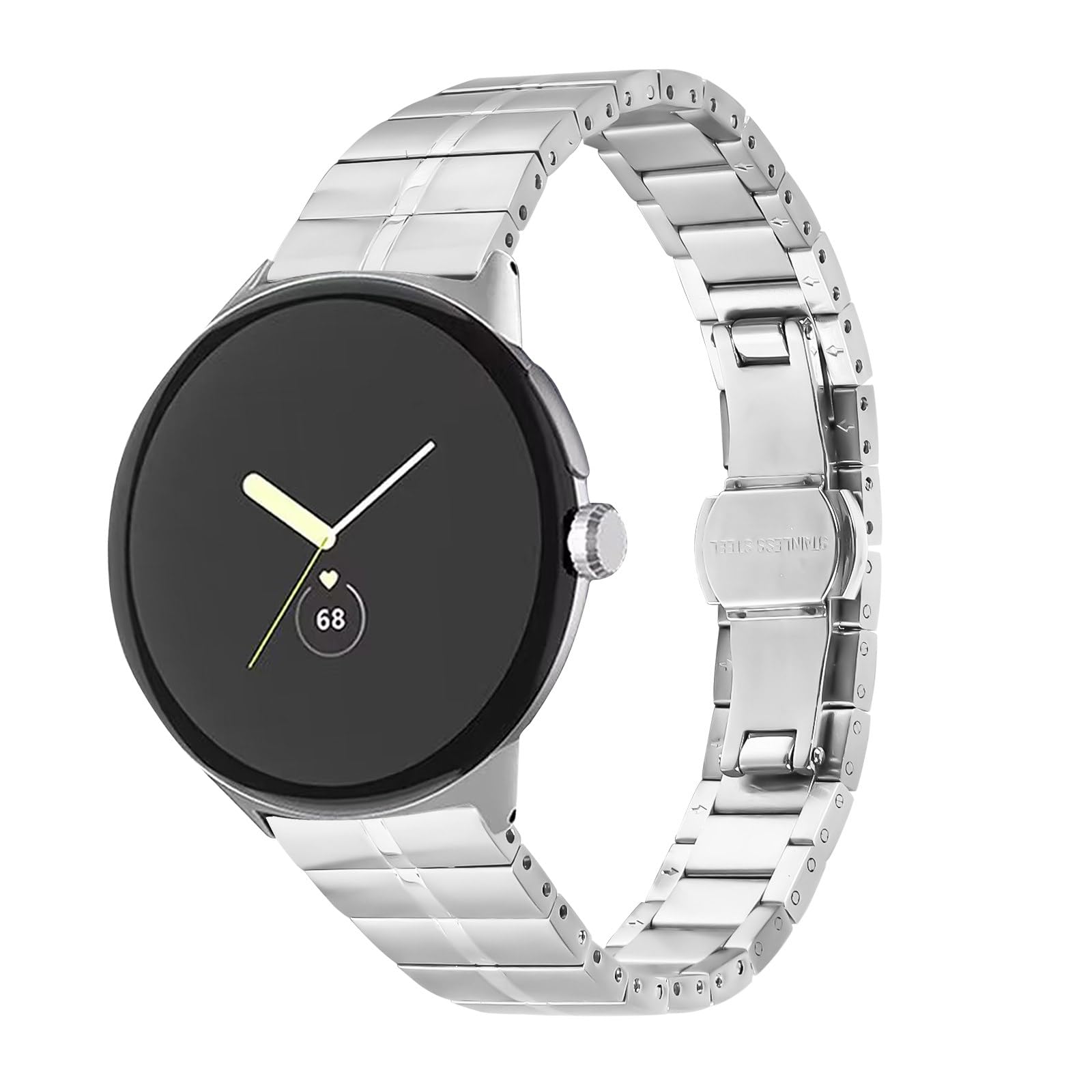 RuiRdot Watchband Compatible With Pixel 1/Pixel 2 WatchBand, Stainless Steel Smart Wristband Metal Band Replacement Strap For Pixel 1/Pixel 2 (R07)