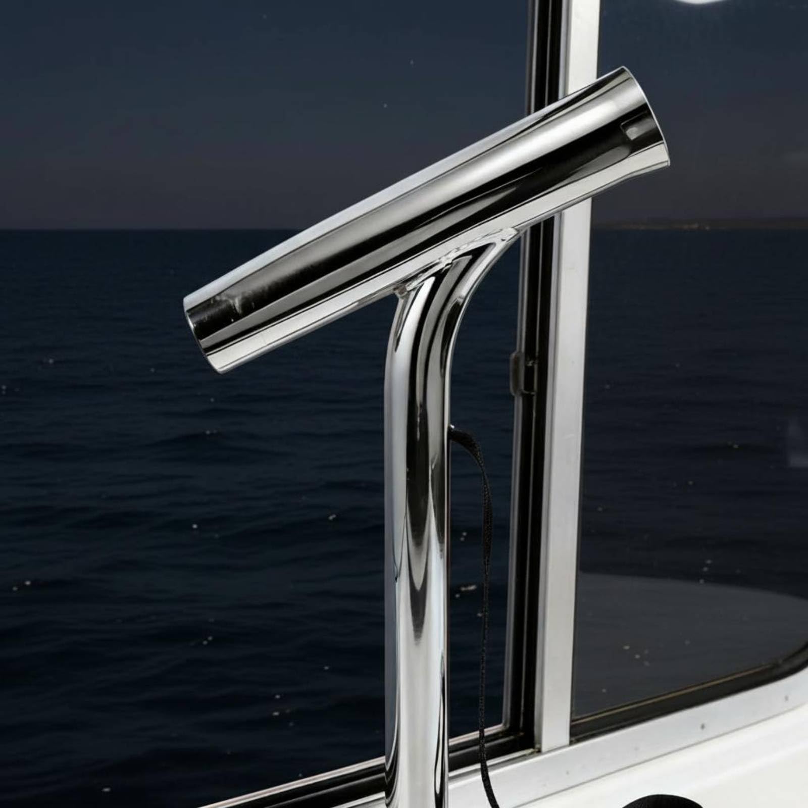 harayaa Rutenhalter Boot Rutenhalter Angelrutenhalter Angelhalter Edelstahl Klemme mit Polierter Oberfläche für Sicheren Sitz Schont die Hände Reduziert Ermüdung für Yacht Angelboot Kajak