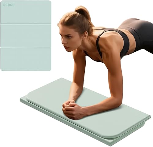 Foldable Exercise & Yoga Pad for Man Women Kids, 1.0" Thick Eco-Friendly Kneeling Pad & 13"x24" Push Up Mat, Non-Toxic POE Kids Play Mat,