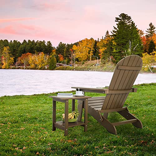 Hanekuc Double Adirondack Outdoor Side Table Weather Resistant,Patio