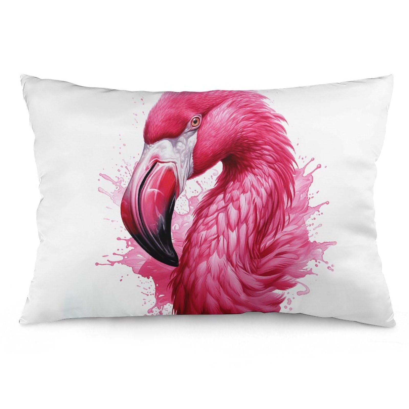 NONHAI 2 Pack Pillow Cases for Hair and Skin, Soft Breathable Pillow Case Covers with Hidden Zipper, Dark Peach Flamingo Pillowcase 12 "x20 Pillow Covers for Sleeping Gift