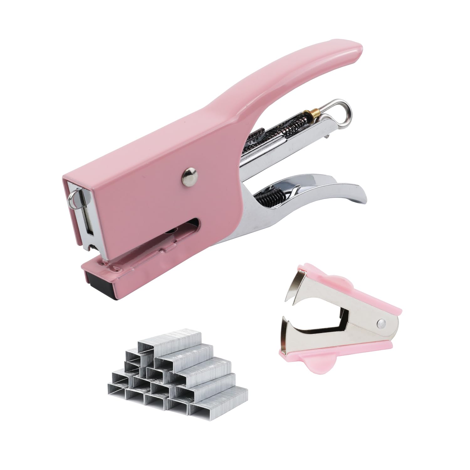 Aacehlh Small Hand-held Stapler Set, 15 Sheet Capacity, Includes 750Pcs Staples and A Staple Remover, Mini Desktop Stapler for Office, School, Home or