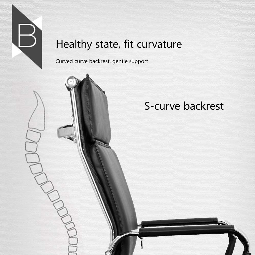Fotel komputerowy skórzany fotel do gier z wygiętymi nogami ergonomiczny fotel do biurka komputerowego z podwójną poduszką fotel do biurka komputerowego do biura i sali konferencyjnej (kolor: biały,