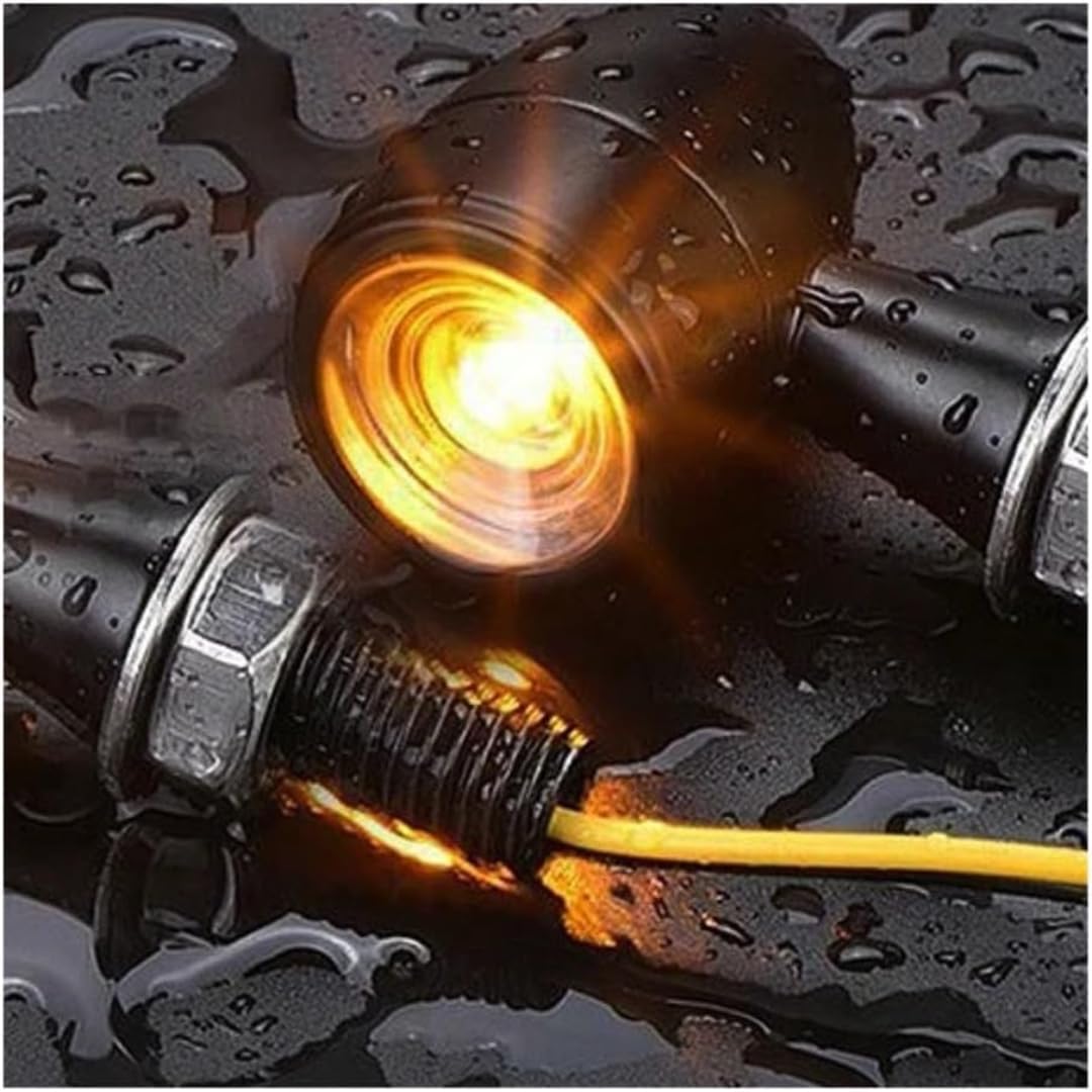 Generic Mini uniwersalne wskaźniki Dla Ninja 400 300 650 Motocykl 12 V 8 mm LED Światło kierunkowskazu migające bursztynowe światło kierunkowskazu (8 szt.)