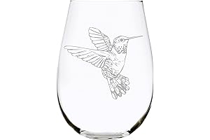 Hummingbird (H6) Stemless Bird Wine Glass