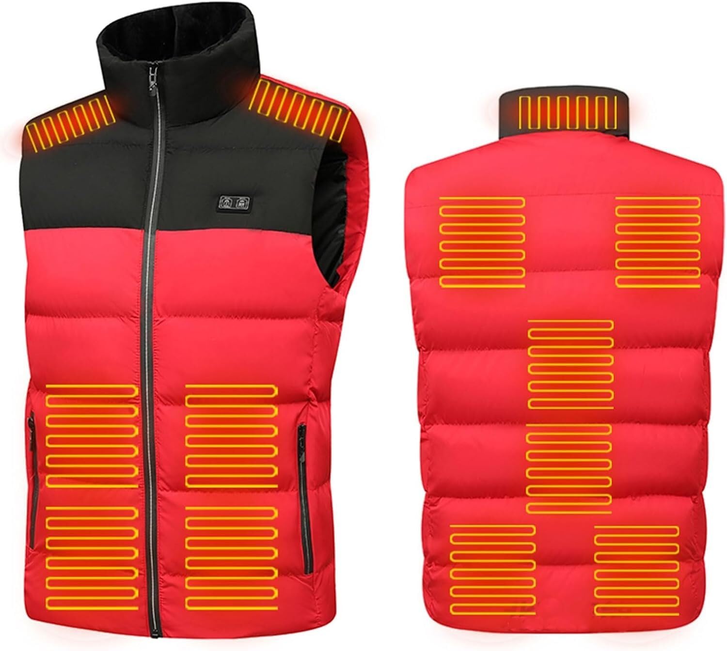 Chaleco calefactable USB ropa térmica de invierno impermeable ligera roja S