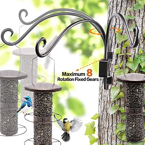 AJART Bird Feeder Hanger of Swivel Hanging Plant Bracket for Outdoor(16 inch/Black) More Suitable for Outside birdhouses Plant Hooks