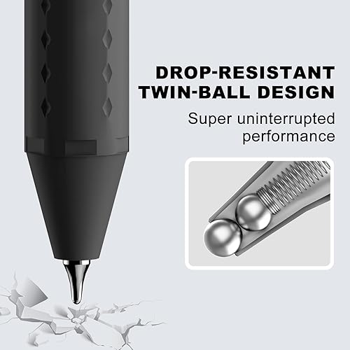 Miniatura 4 de Paquete de 12 bolígrafos negros de gel de 0,7mm, tinta negra, de secado rápido, escritura suave, bolígrafo retráctil de agarre cómodo para diario,