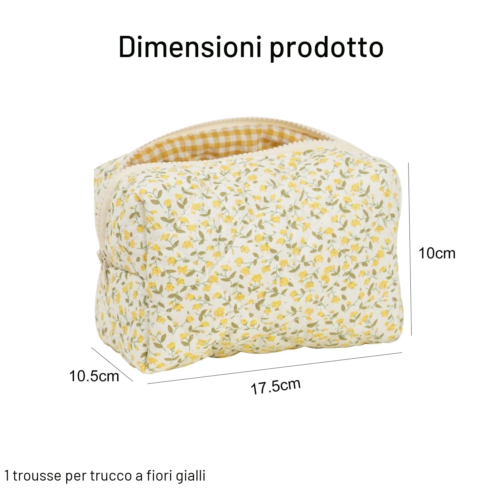 Pochette per cosmetici, adatta per donne e ragazze,, giallo.