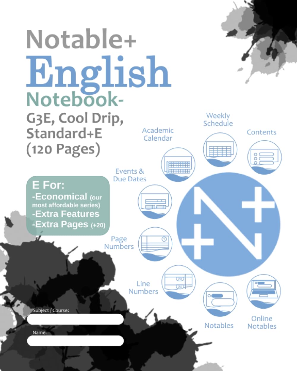Notable+ English Notebook- G3E, Cool Drip, Standard+E (120 Pages)