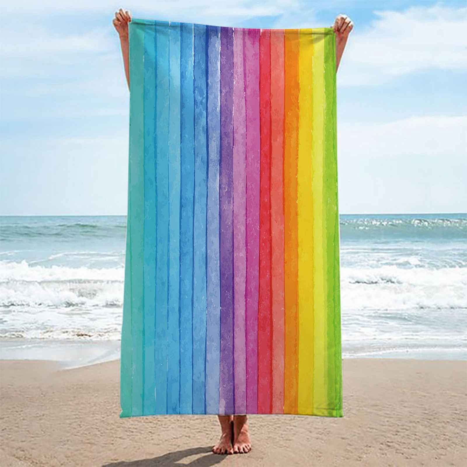 Amazon.co.jp: EHZQX ビーチタオルタオル 90x180cm 虹スイミングタオル