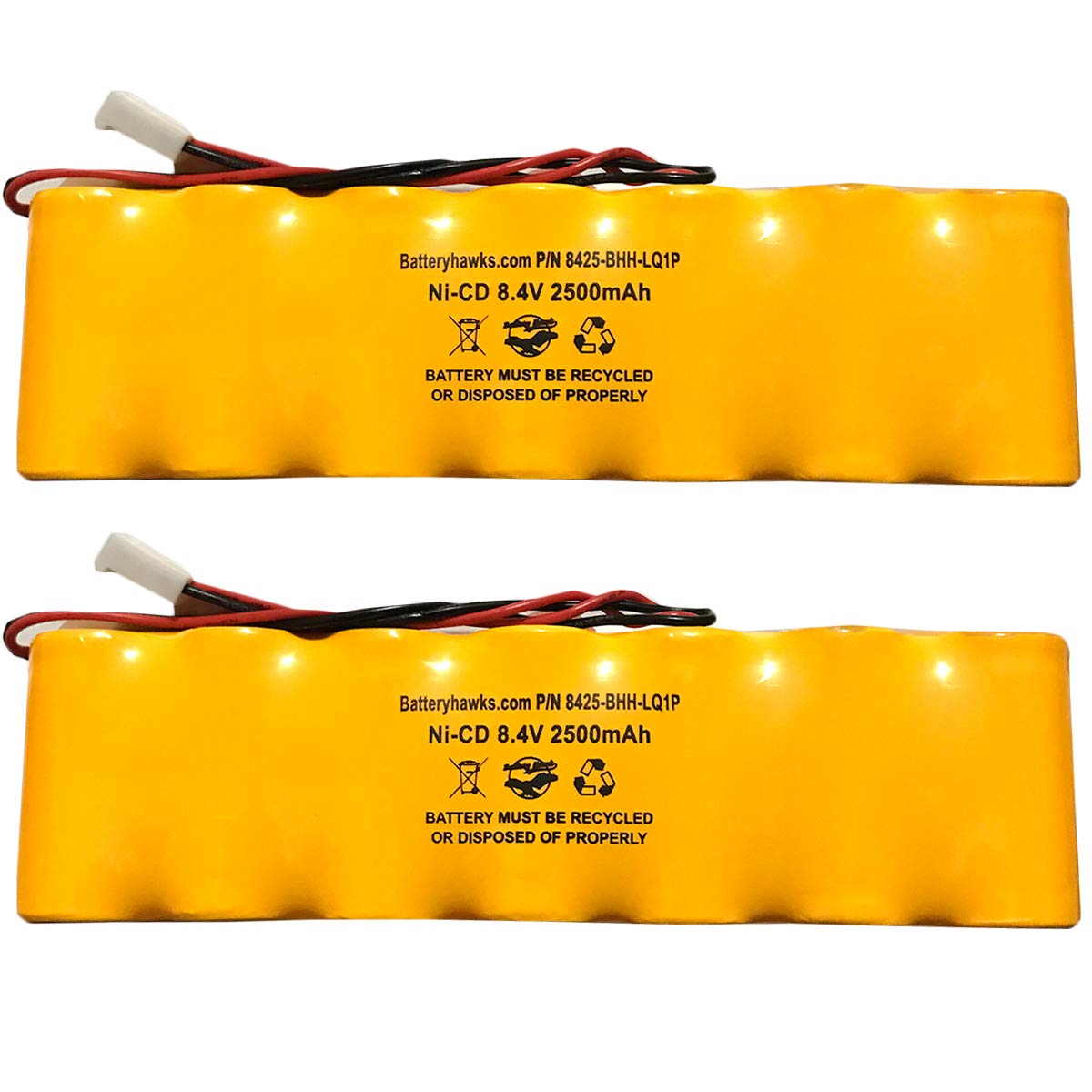 (2 Pack) 93011385 Battery Exit Sign Emergency Light Ni-CD Battery Pack Replacement 8.4v 2500mah