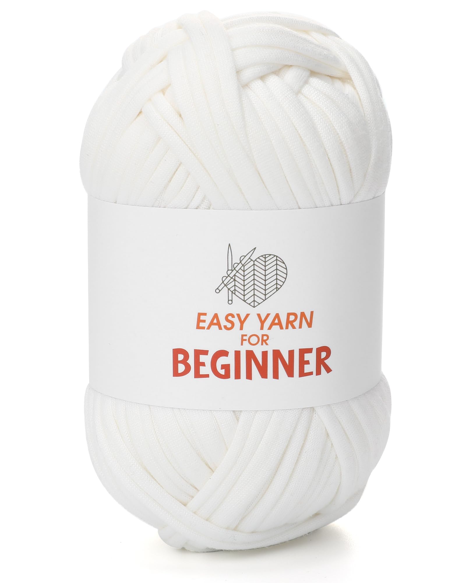 T-Shirt Yarn for Croheting Knitting - 1 PC Chunky Thick Yarn for Bags Blanket Cushions Slippers Storage Baskets Projects, Fabric Yarn 100g (3.5oz), DIY Handmade Knitting Gift, Fairy white
