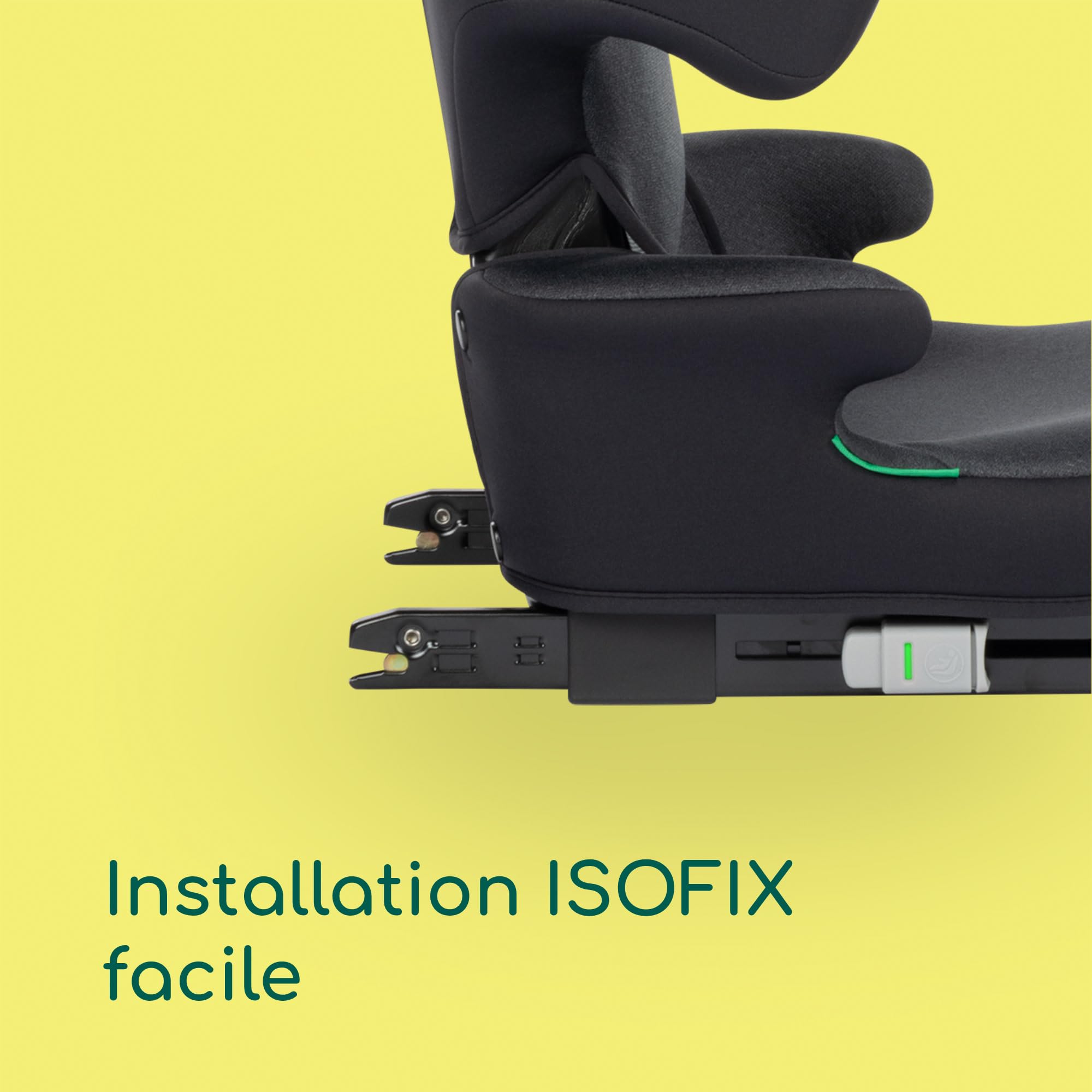 Bebeconfort RoadFix i-Size, Siège Auto Rehausseur à Dossier, 3,5-12 ans (100-150cm), Siège Auto ISOFIX, Pliable, Léger (4,4 kg), 14 Positions d'Appui-tête, Siège Rembourré, Tinted Black