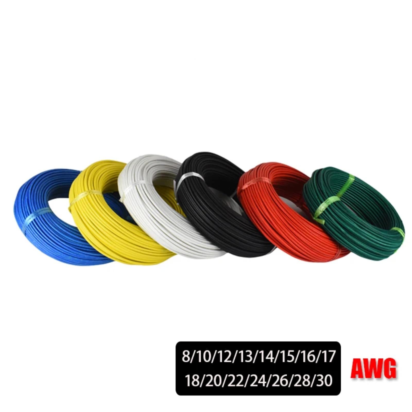5 Mètre/lot de câbles 8 10-28 30 AWG 5M 6 couleurs rouge, noir, bleu(Black 5M; 24 AWG)