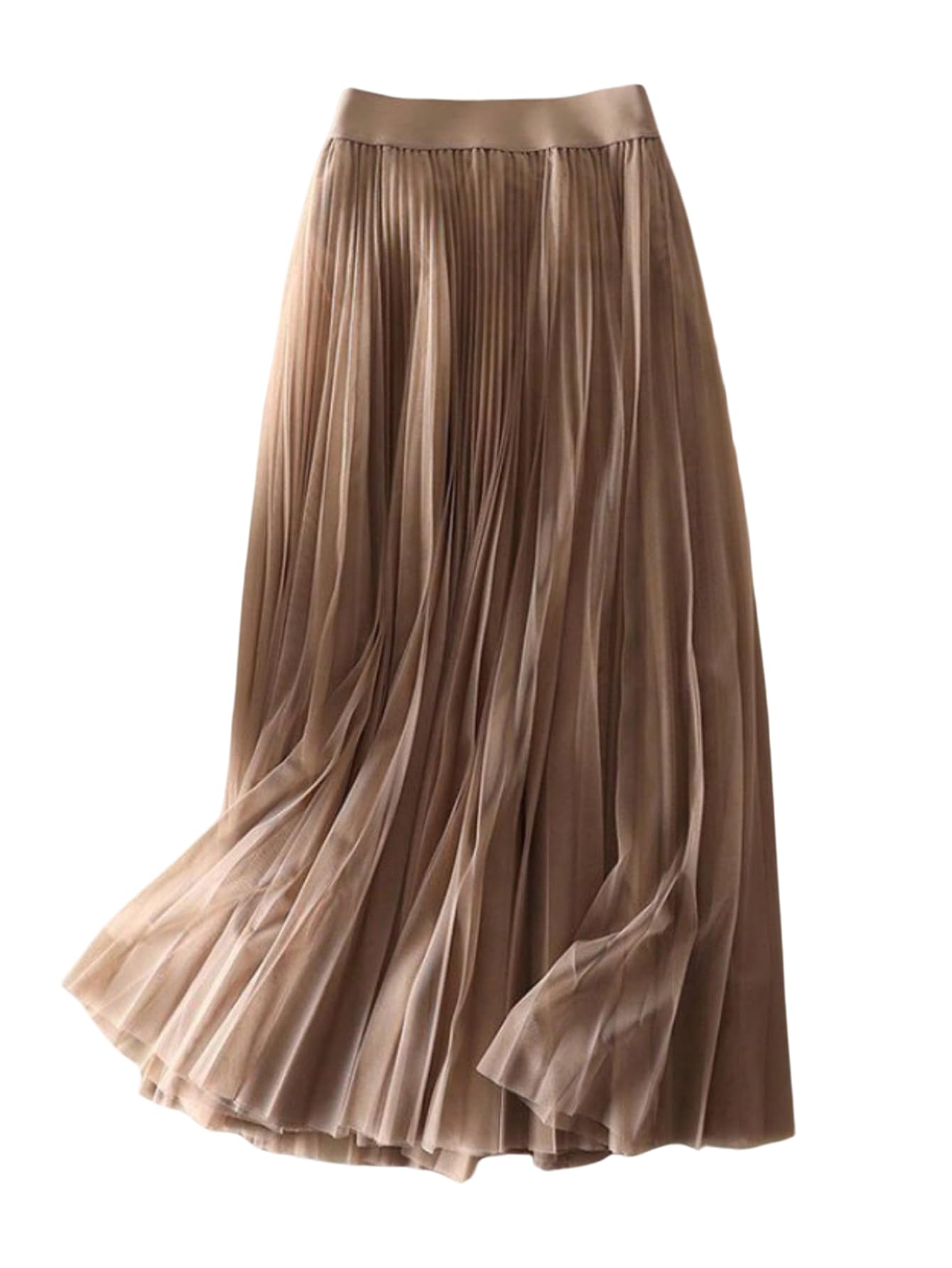 SHENHE Womens Tulle Skirt Mesh Pleated Layered A Line High Waist Elegant Flowy Long Skirt