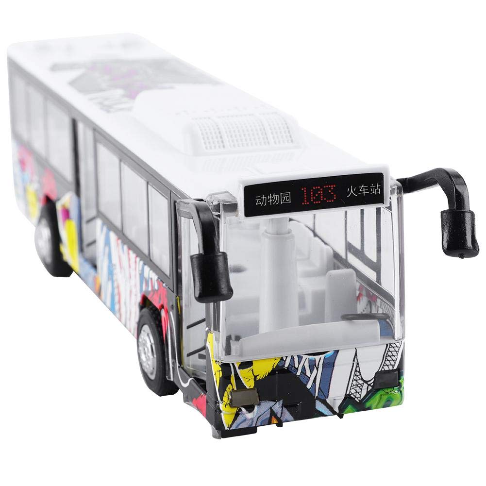 Bus Toy Car, Non-toxic With LED Light Simulation Pull-back Car, for Children Kids Toy Gift
