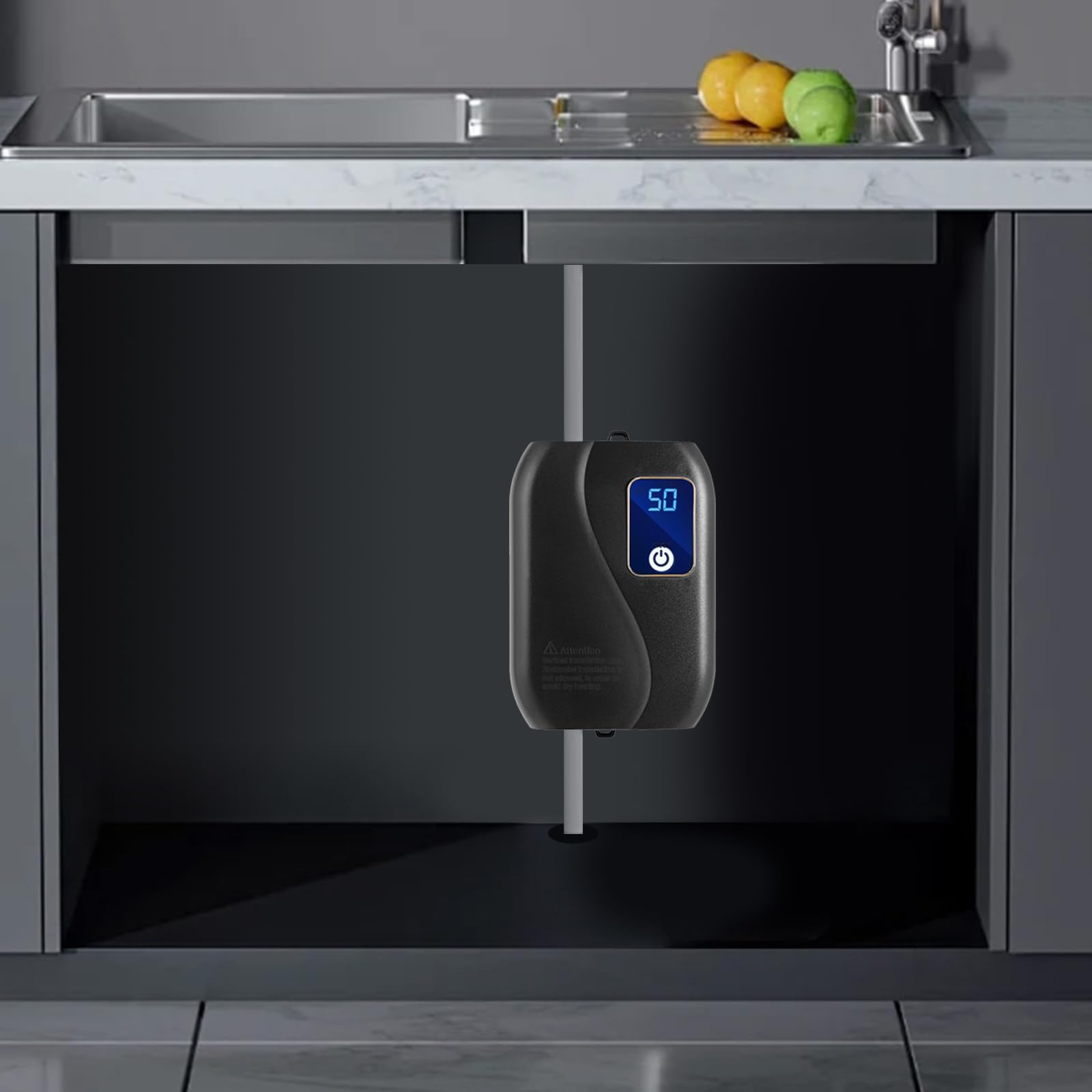 Scaldacqua istantaneo sottobanco elettrico da 3500 W | Scaldacqua professionale con schermo LCD di temperatura e protezione IPX4 | Preparazione istantanea di acqua calda per cucina/bagno |