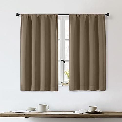 Miniatura 185 de OWENIE Sally Ever Green Cortinas Opacas para Dormitorio Sala de Estar 63 Pulgadas de Largo Juego de 2 Paneles, Aislamiento Térmico Ahorro de Energía