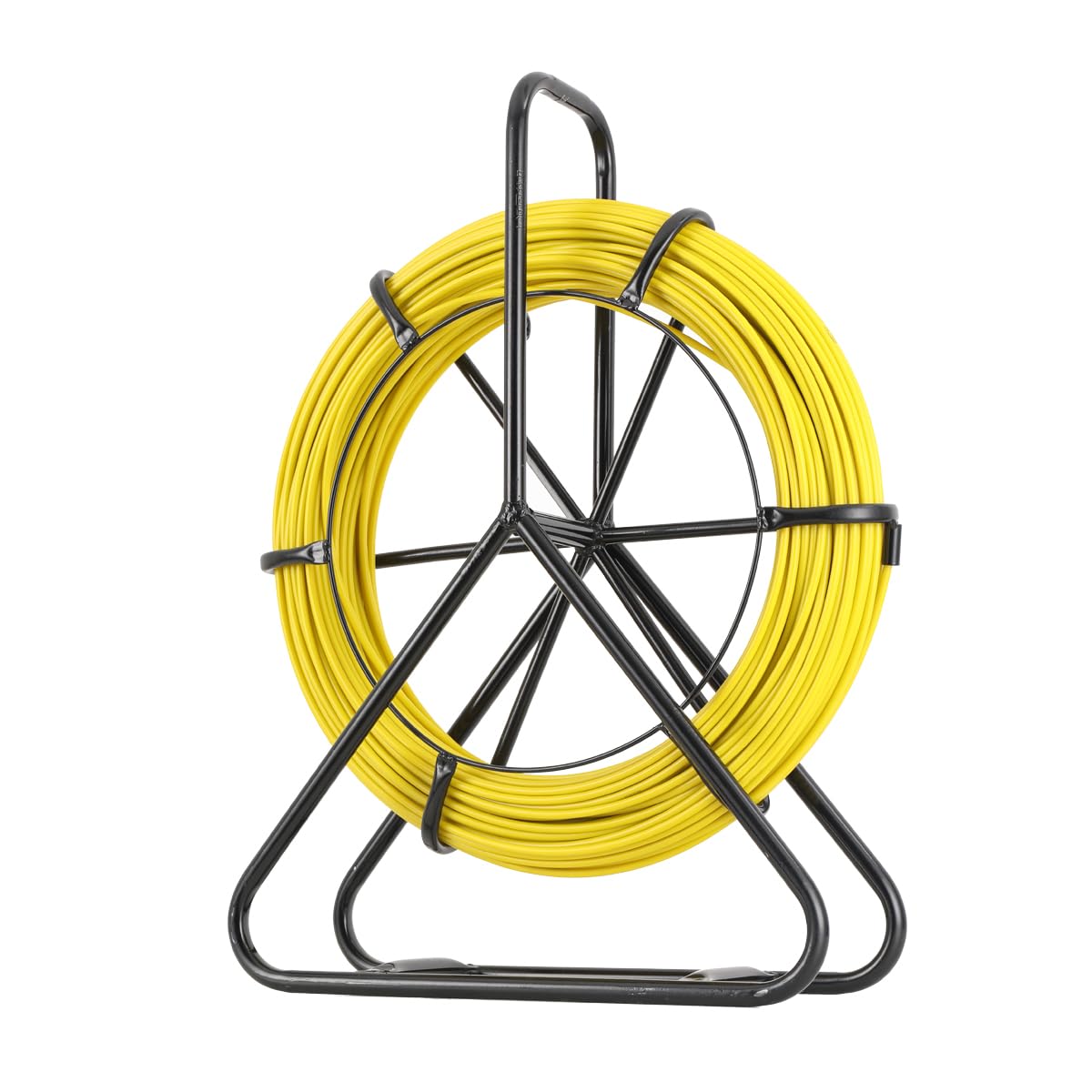 Rodador de Conducto de Fibra de Vidrio 6x100M con Soporte de Acero y Freno Herramienta de Instalación de Cable Eléctrico de Fibra de Vidrio con Jaula y Soporte
