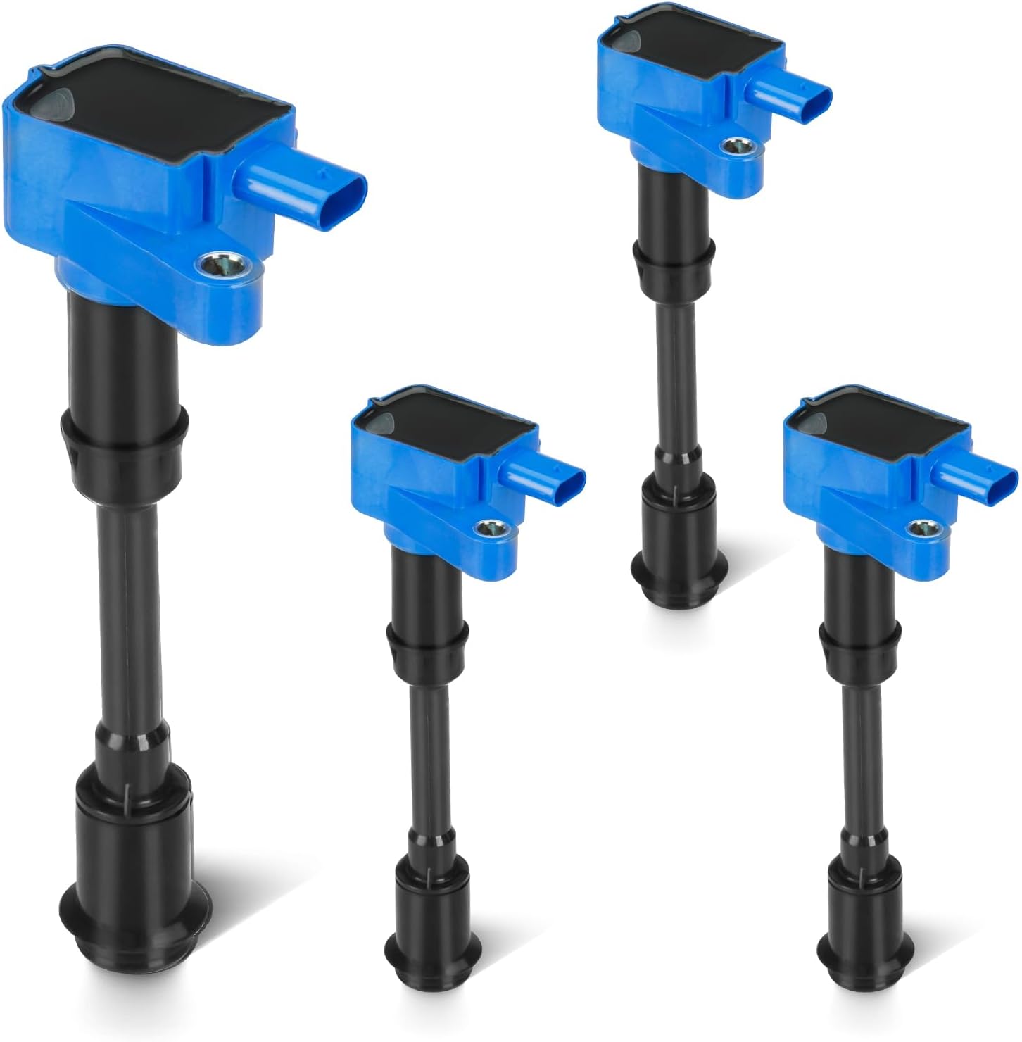 Blue Set of 4 Ignition Coil Pack 1.6L Compatible with 2013-2016 Ford Escape, 2014-2019 Fiesta, 2013-2014 Fusion, 2014-2016 Transit Connect - Replace UF674, C1830, 5C1887