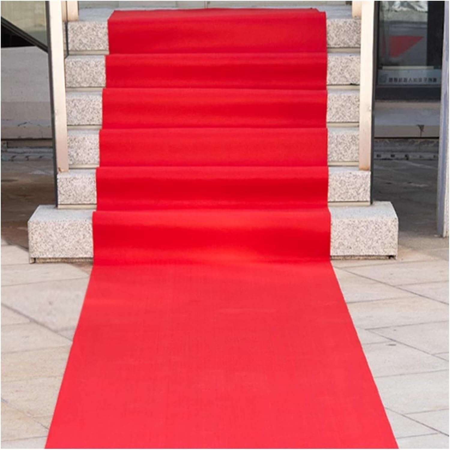 BAOLIQ Camino De Pasillo De Boda, Alfombra De Área Grande De Bienvenida, Alfombra Desechable con Apertura De Recepción Al Aire Libre Cortable(Red-1mm,1.2x50m)