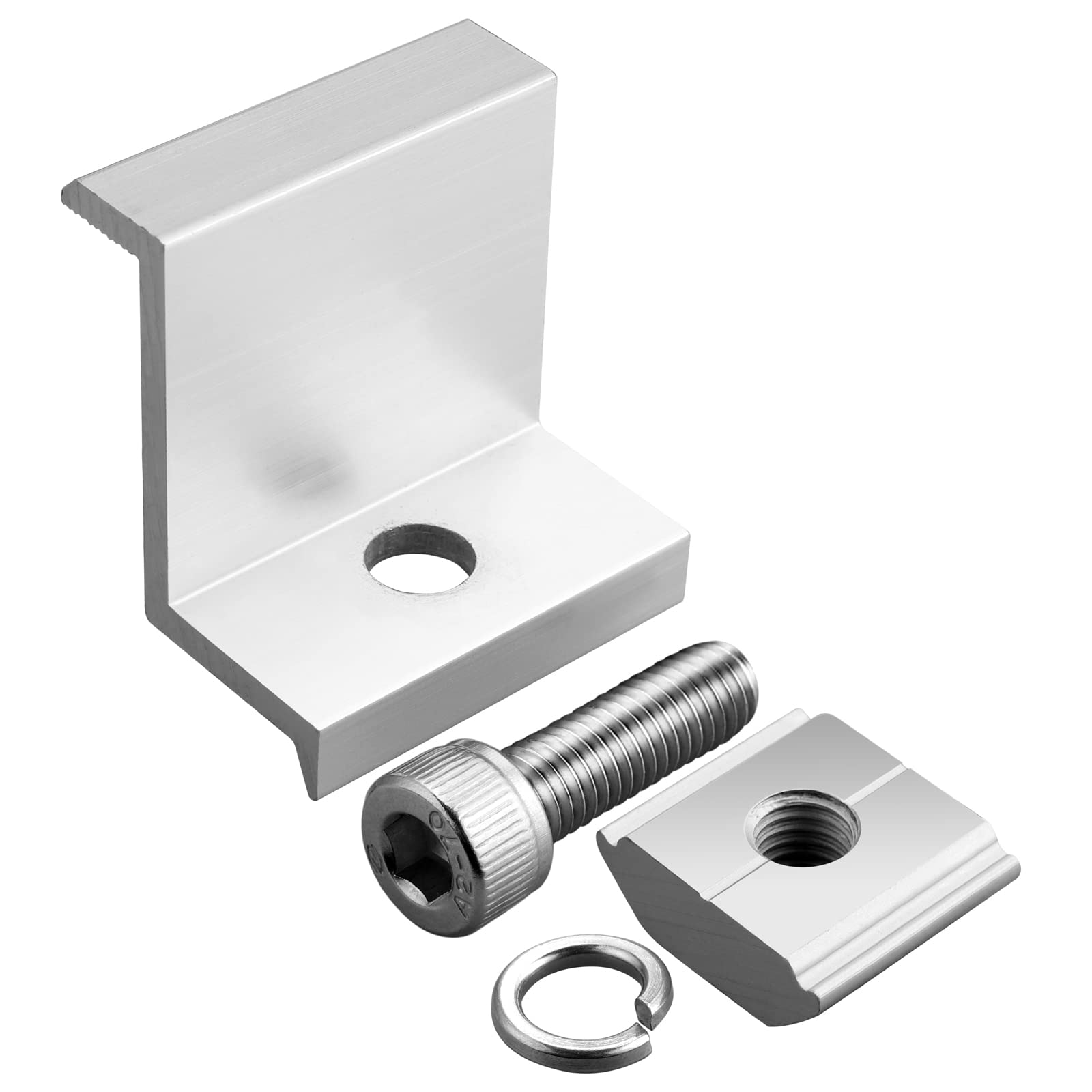 GETLITOOL Z Staffa Montaggio Pannello Solare 40mm Alluminio Set 10 Morsetti Terminali Argento