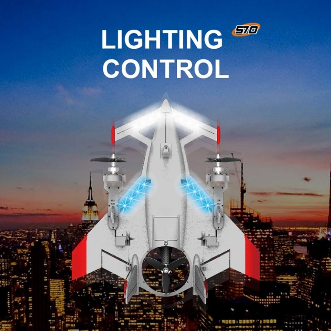 NULA 8-Kanal RC Flugzeug Mit Brushless Motoren, 2,4 GHz EPP-VTOL-Starrflügler Flugzeug Modell Für Senkrechtstart, Schwebeflug Und Vorwärtsflug, 6-Achsen-Gyro, RTR-Orange / 2 Akku