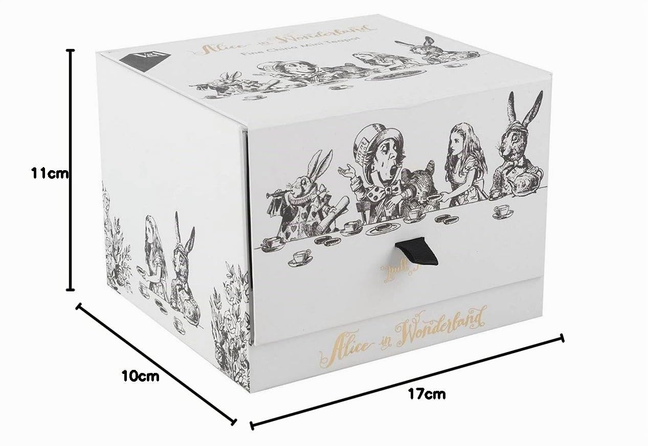 Victoria & Albert Alicia en el País de las Maravillas Mini Tetera 450ml Blanco Caja de Regalo