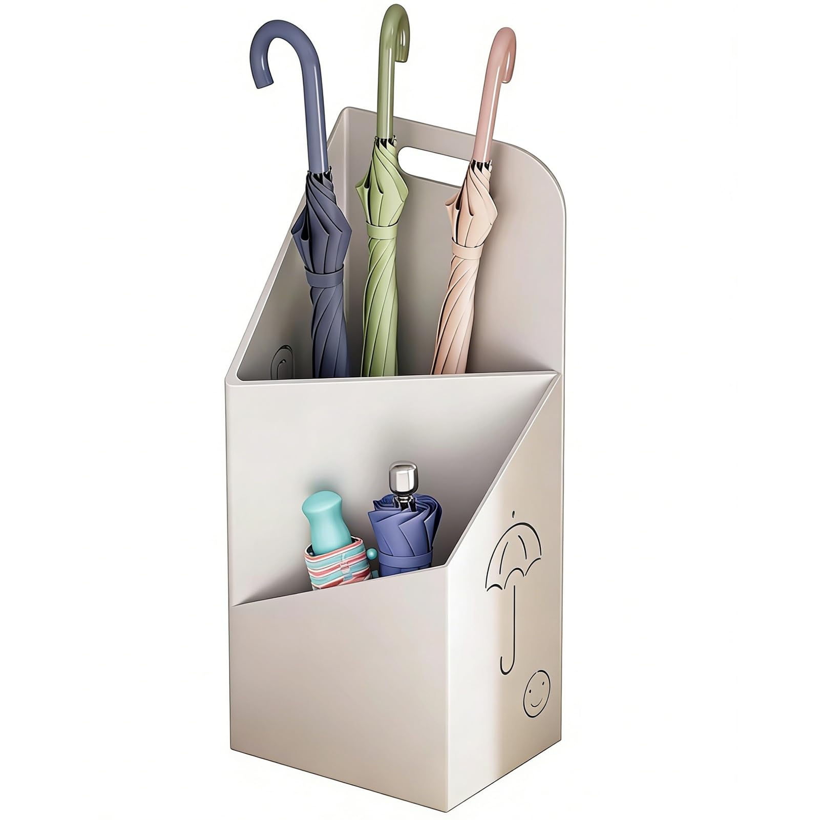WXPGFEQ Large Geometric Metal Umbrella Stand, Sturdy 1-Piece Rack Holder for Hallway Entryway, Rustproof Collectible Bin for Wet Umbrellas