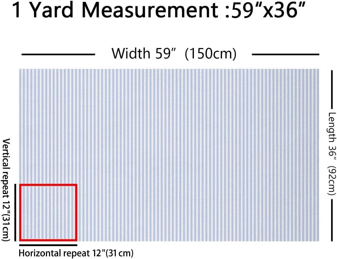 Erosebridal Blue White Stripes Upholstery Fabric for Chairs Sofa,Geometric Striped Flannel Fabric Sewing Supplies,Modern Simple Style Lines Soft Material by the Yard for DIY Upholstery,1 Yard
