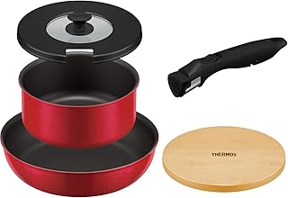 サーモス 取っ手のとれるフライパン5点セット AA レッド