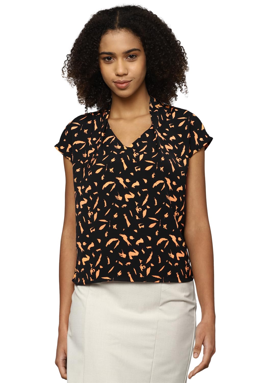allen solly Women's Printed Polyester Collar Neck Regular Fit Top-picture-22