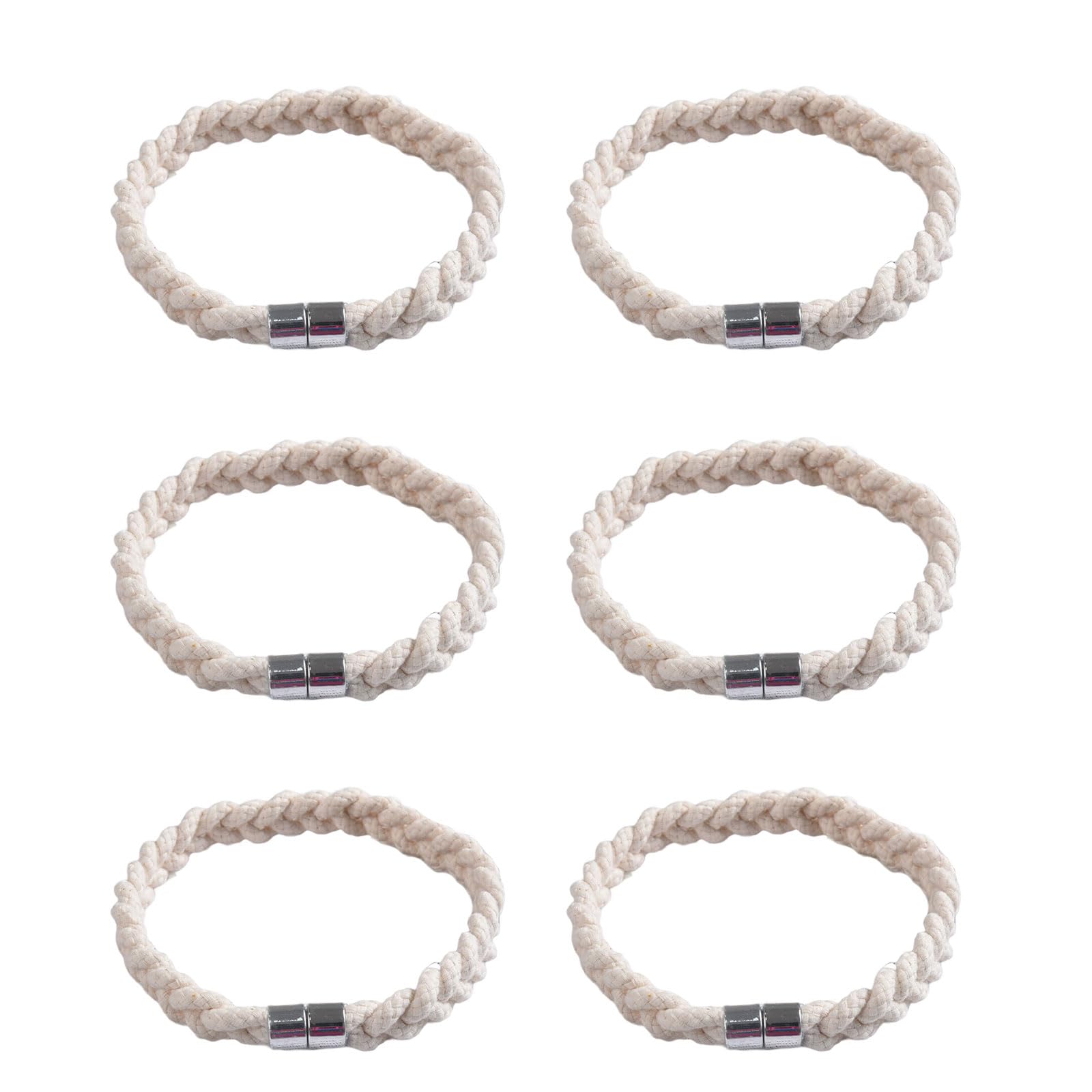 Nucelit 6Pcs Modern Braided Rope Window Draperies Tie Backs with Strong Magnets Farmhouses Curtain Tiebacks Drapes Holdbacks Curtain Tie