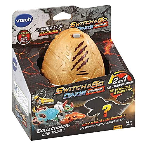 VTech – Switch & Go Dinos Surprise - Jouet Œuf Dinosaure À Construire et Transformer, 8 Modèles À Collectionner – Dès 4 Ans – Version FR