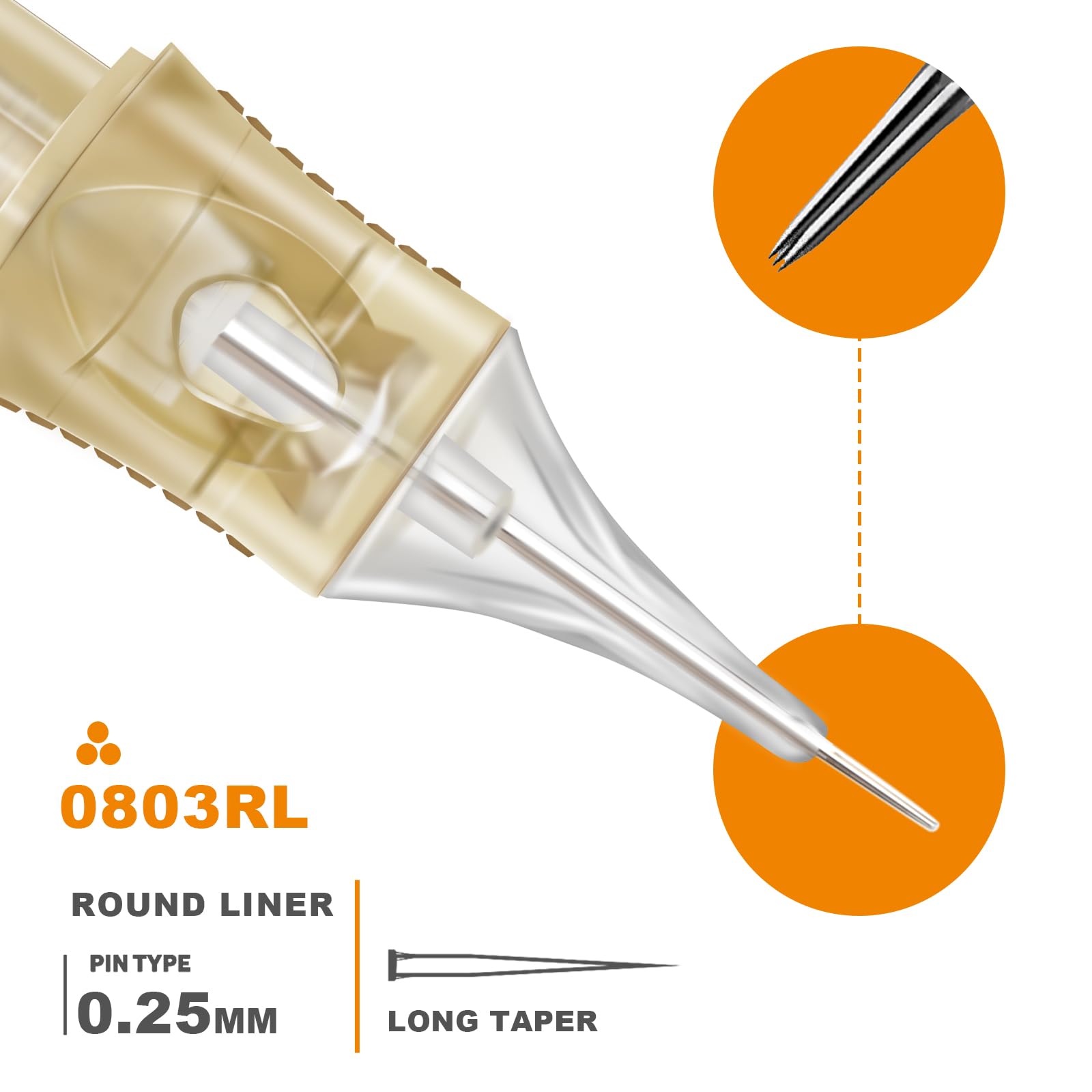 Tattoo Cartridge Nadeln - 20 Stück 0803RLL Professional Tatooine Nadeln Disposable Standard Round Liner Tattoo Zubehör für Tattoo Maschinen