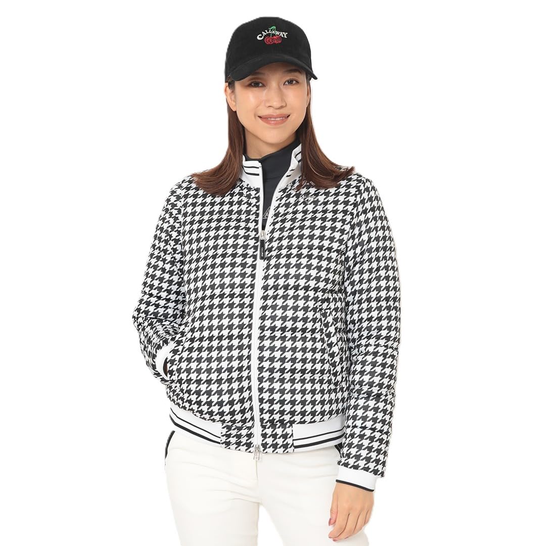 キャロウェイ　ニット　ブルゾン　スニードジャック　千鳥格子柄　ネイビー　L キャロウェイ ニット ブルゾン スニードジャック 千鳥格子柄 ネイビー