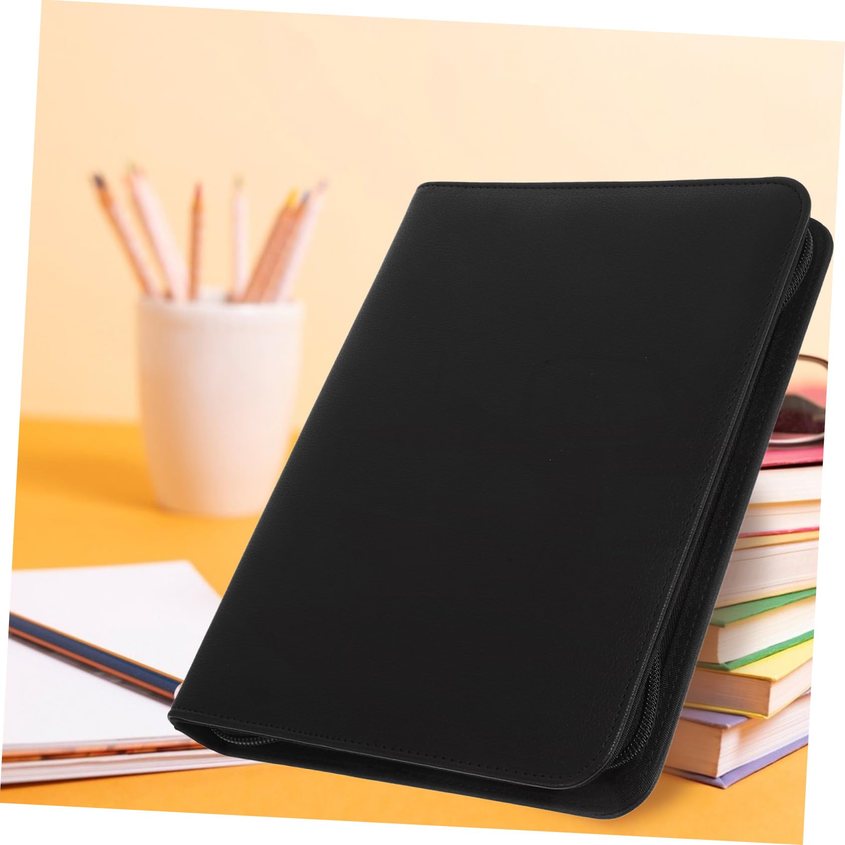 Portafolio Para Mujer Tamaño A5 Cremallera, Carpeta De Negocios Piel Pu, Organizador De Documentos Comerciales Anillas, Bolsa Segura Para Oficina y Uso Profesional