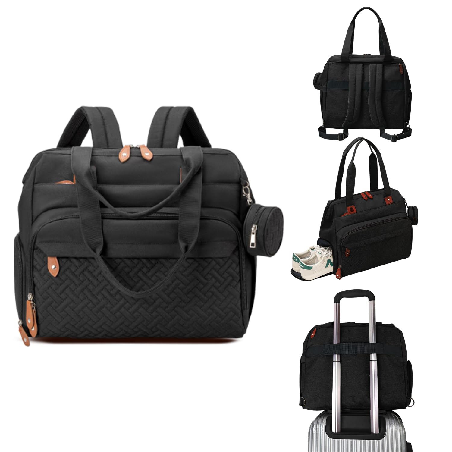 DRAVINA Diaper Bag for Moms with Large 10-Compartment Storage, Insulated Pockets, Shoe Compartment, Waterproof Baby Bag | Premium Shoulder Strap for On-the-Go Moms, 40cm-image-18