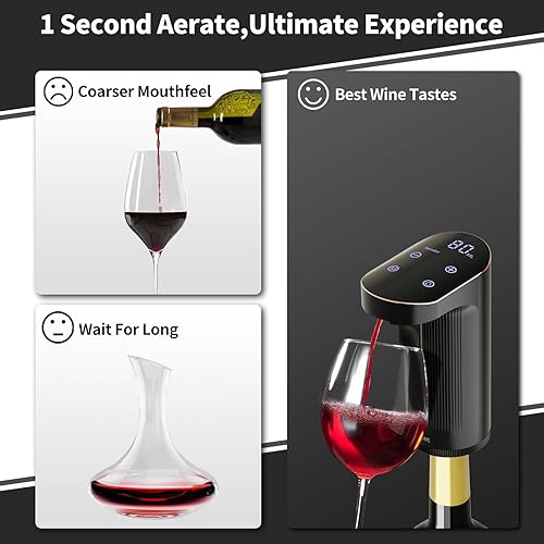 Miniatura 2 de JINJUNYE Dispensador de vino eléctrico, decantador de un solo toque, juego de dosificación de 0.0-33.8 fl oz, banco de energía y autolimpiante,