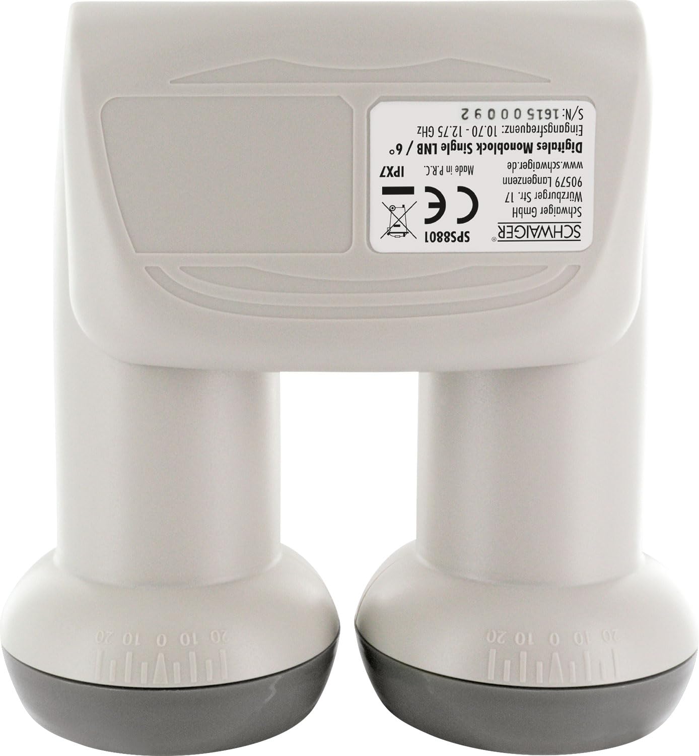 SCHWAIGER 5071 LNB Jednoczęściowy 1 uczestnik Low Noise Digital Blockconverter Akcesoria satelitarne Ochrona przed warunkami atmosferycznymi Pozłacane złącza Jasnoszary Astra Eutelsat