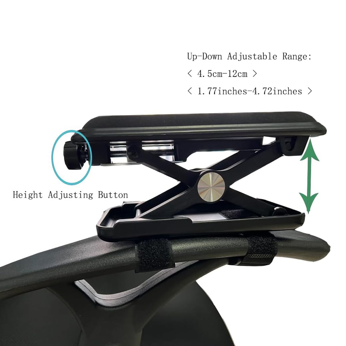 YANGHX Ergonomic Arm Rest Armrest Pad with Wrist Cushion,Height Adjustable Thick Office Chair Arm Armrest Pads Elbow Support Wrist Pad Arm Chair Rest Pad,Attaches to Chair with Straps (Black) - Image 3